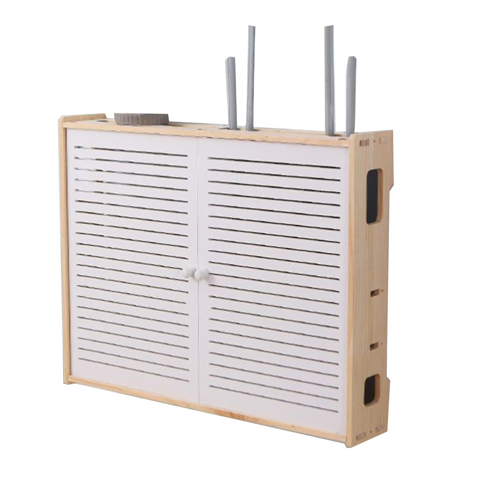 Aerko White Large Wifi Router Storage Box, Wall Mount, Router Organizer, Cord Management Container, Creative Decorative Floating Rack, 9 Sizes (54 * 11 * 42Cm)