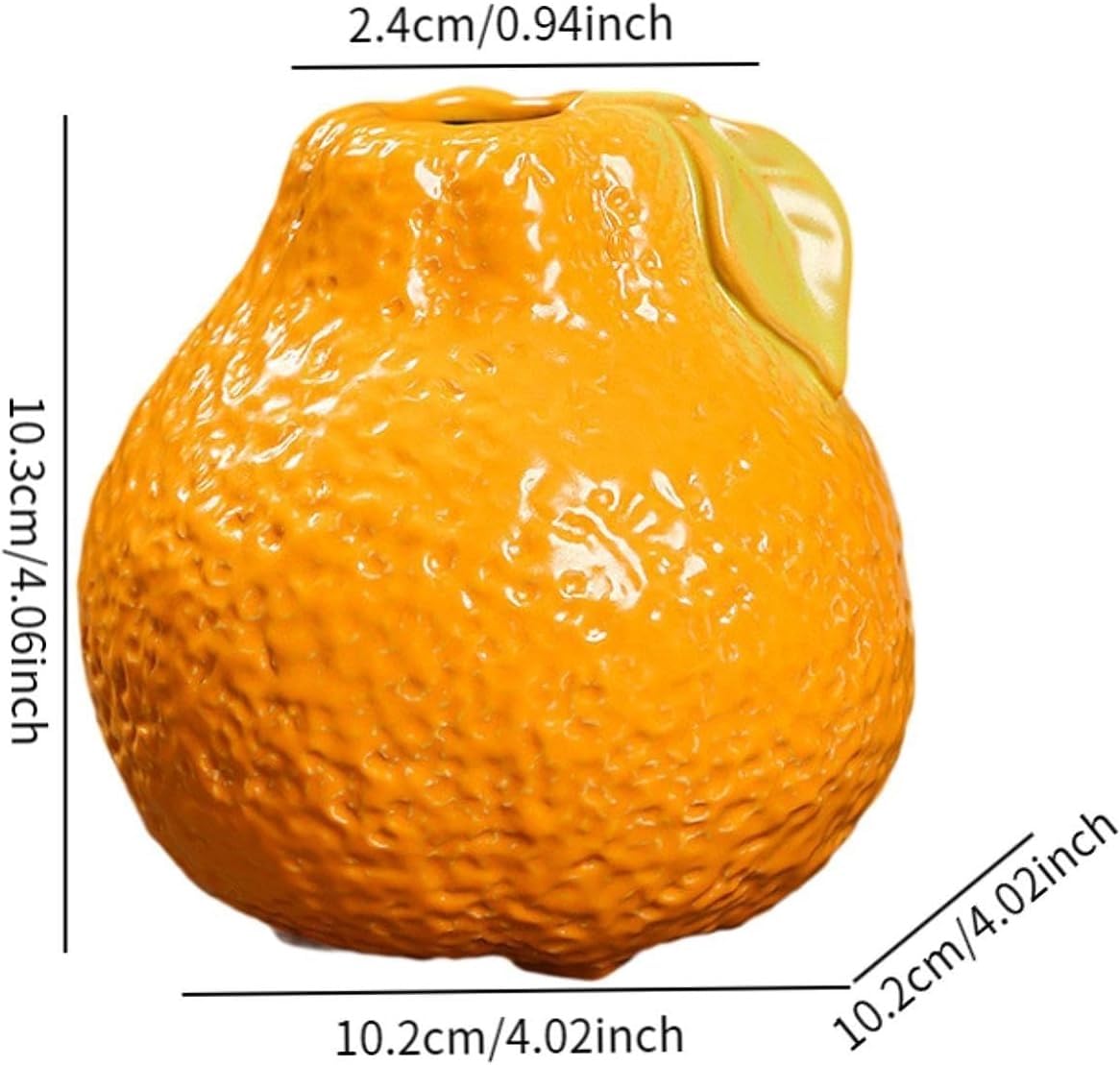 Fenteer Vase de propagation en forme de fruit en céramique pour bureau, salon, cheminée séchée (orange)