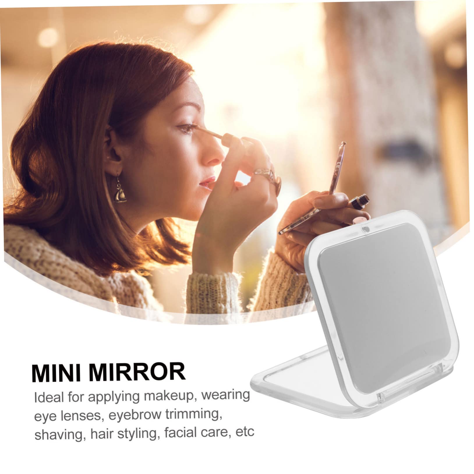 3 Pezzi Specchio Cosmetico Pieghevole Uv Specchio Di Trucco Compatto Specchio Da Viaggio Ingranditore Illuminato Specchio Compatto Dorato Piccolo Specchio Portatile Bianca Resina