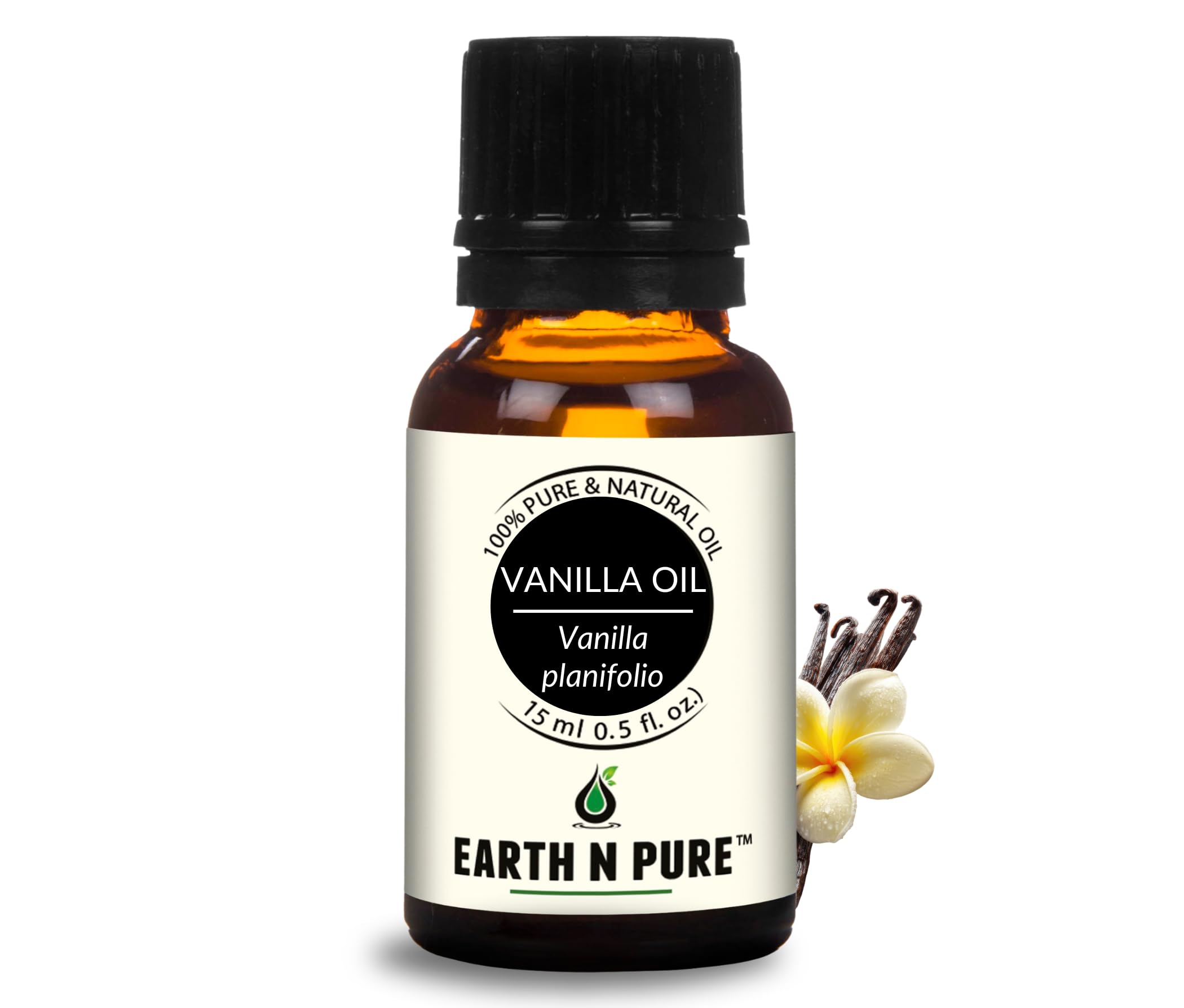 Earth N Pure Vanilla Essential Oil Natural & Therapeutic Grade | for Skin, Face, Hair, Candle, Diffuser and Essential Oil for Home Fragrance 15 ML