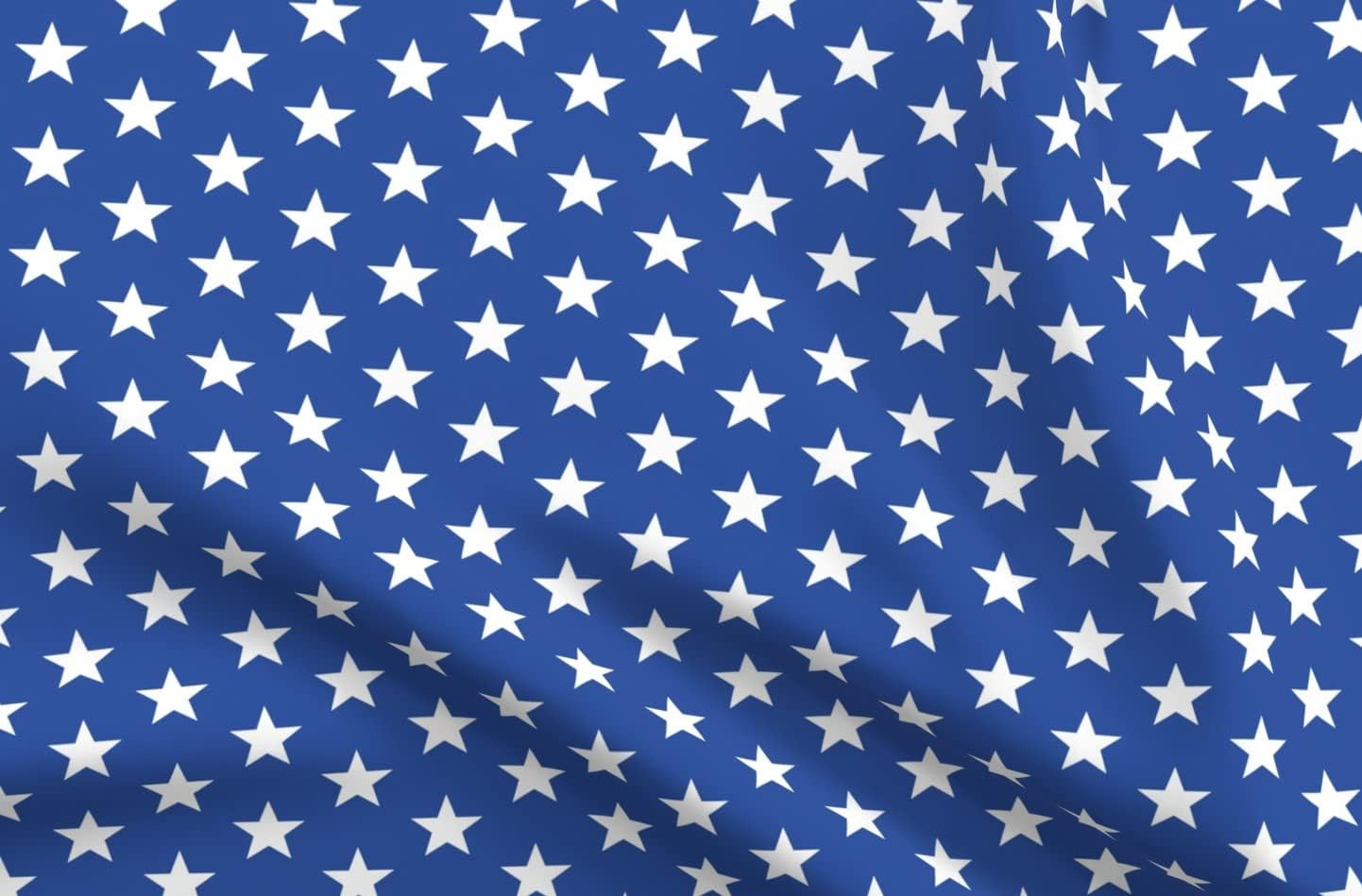 Spoonflower Fabric - Stars White Blue Medium Flag July 4Th Americana USA Printed on Upholstery Velvet Fabric Fat Quarter - Upholstery Home Decor Bottomweight Apparel