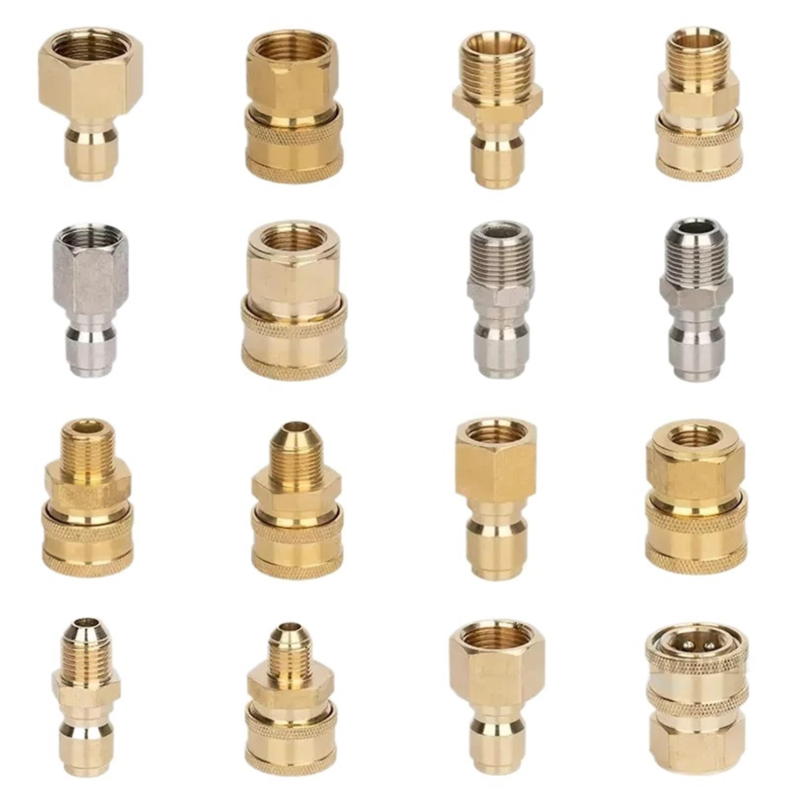 1PCS Copper 1/4" High Pressure Quick Connector Car Washer Water Hydraulic Couplers Couplings For Garden Irrigation(Female-M(Brass),M22)