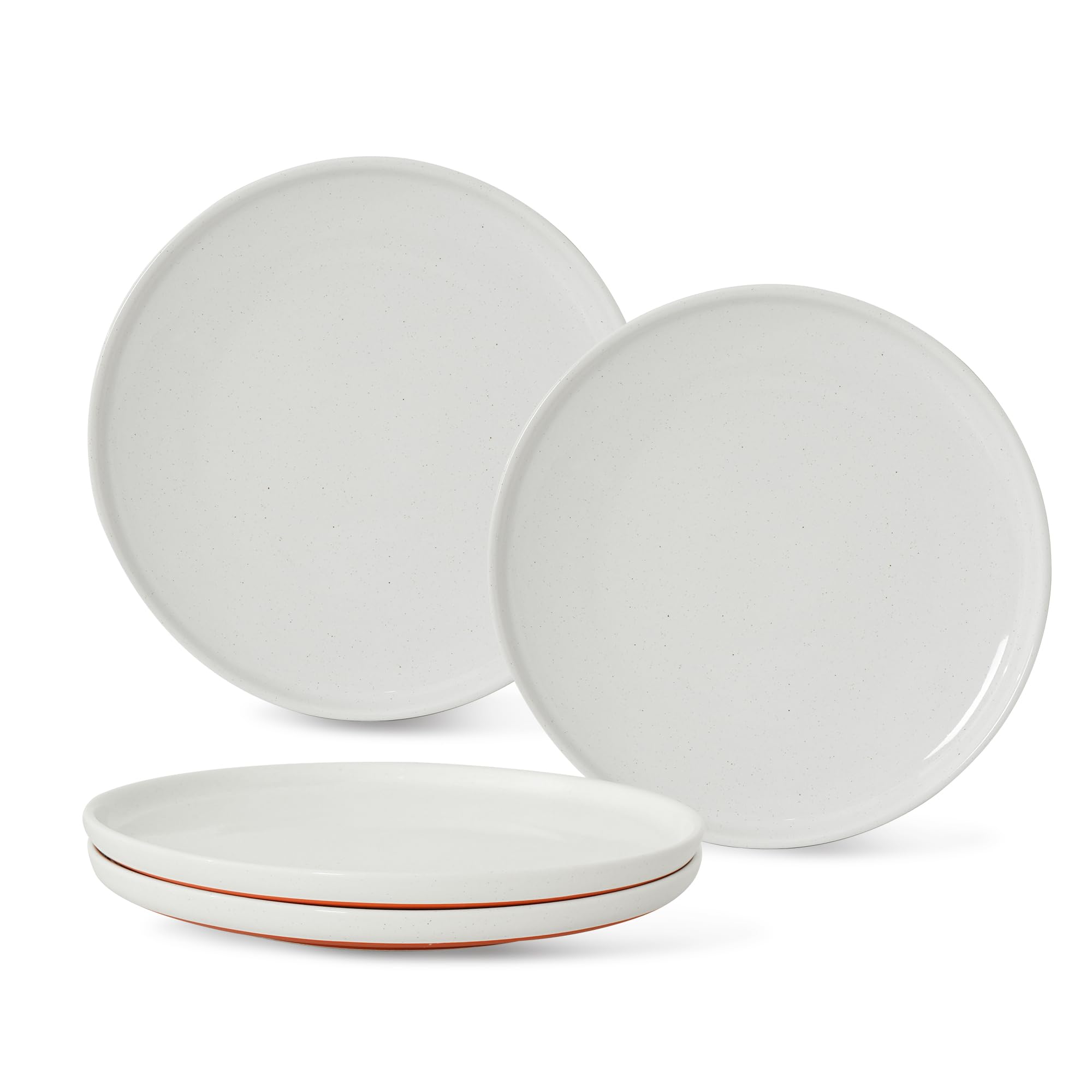 8-Inch Salad Plates, Set of 4, Stardust Glaze White