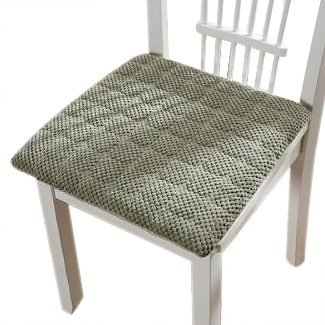 VHJdtE Seat Cushion, Square With Tie Design|All-Season Corduroy Cushion|Sponges Filling Seat Pads With Machine Washable Cover(Green,40x40cm)