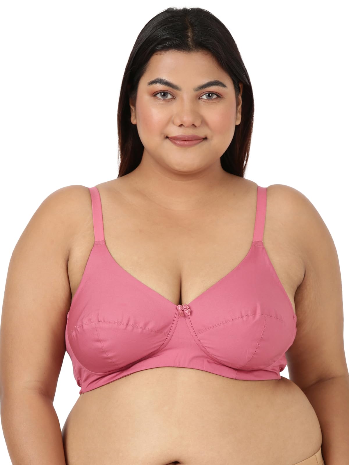 blossom Magna Fit Cotton Full Coverage Plus Size Bra 3-Section Cup Terry Fabric Microfiber Elastic Straps for Extra Support-picture-25