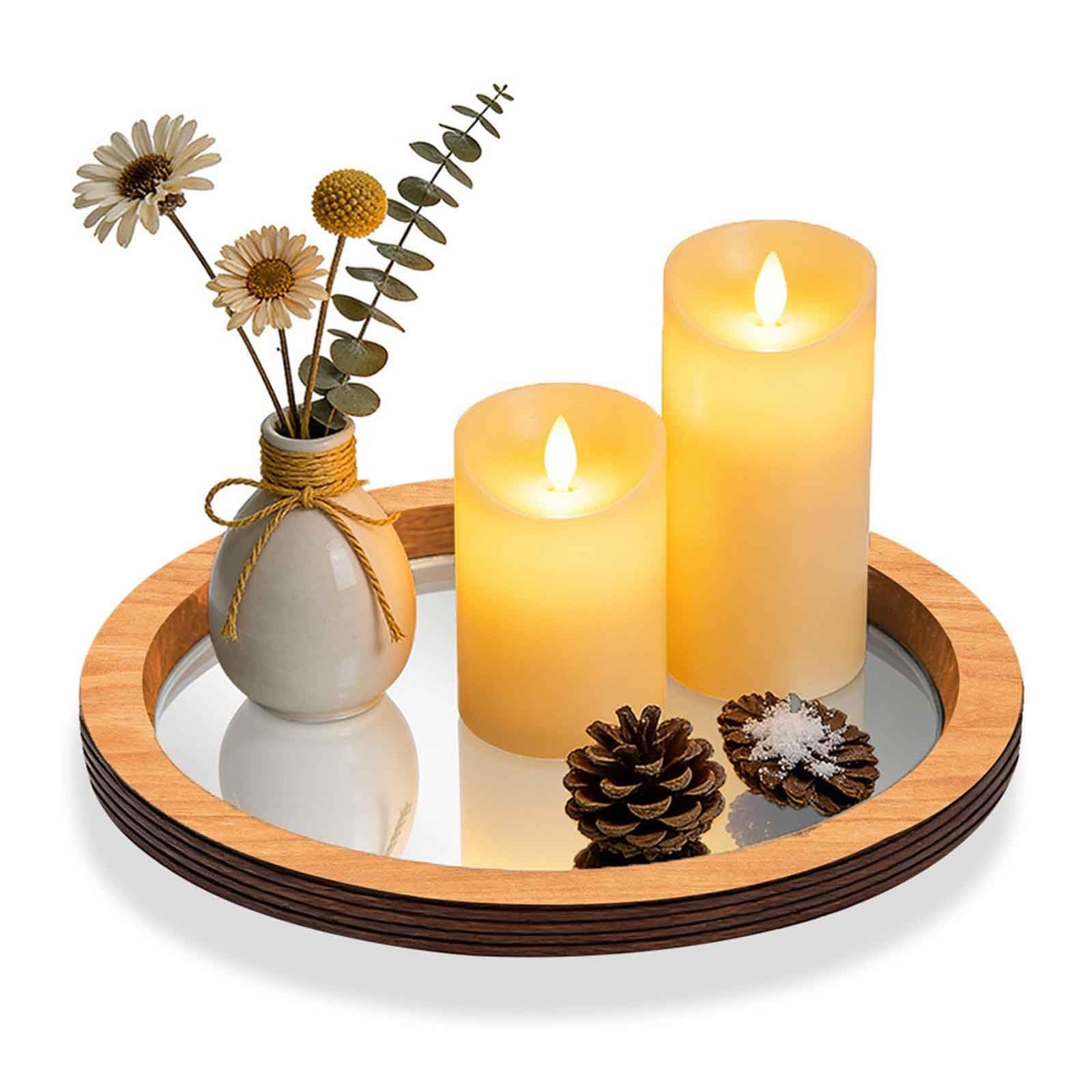 Adfltfc D Handmade Wooden Serving Tray, Glass Mirror Perfume Tray,Beade Coffee Table Tray Ecor,Wooden Vanity Makeup Tray Coffee Table Centrepiece Jewelry Trinket Organizer Ecorative Tray(D)