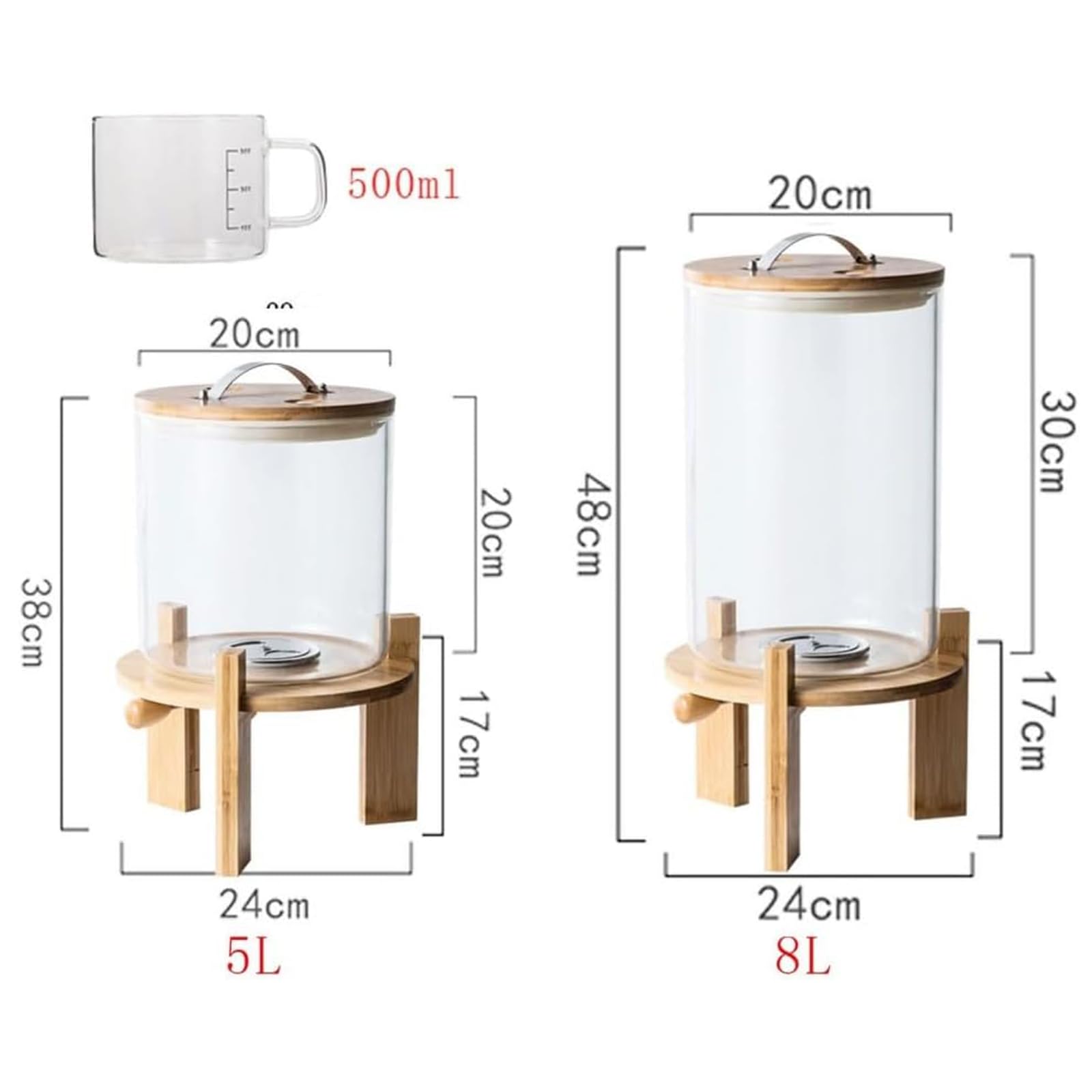 Amazon｜密閉米びつ ふた付き収納ジャー 5L/8L ガラスシリアル