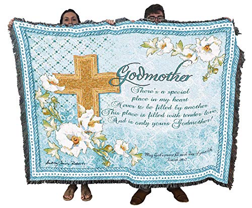 Pure Country Weavers Godmother Poem Blanket by Audrey Jean Roberts - May God's Peace Fill Each Day - Scriptures - Isaiah 26:3 - Gift Tapestry Throw Woven from Cotton - Made in the USA (72x54)