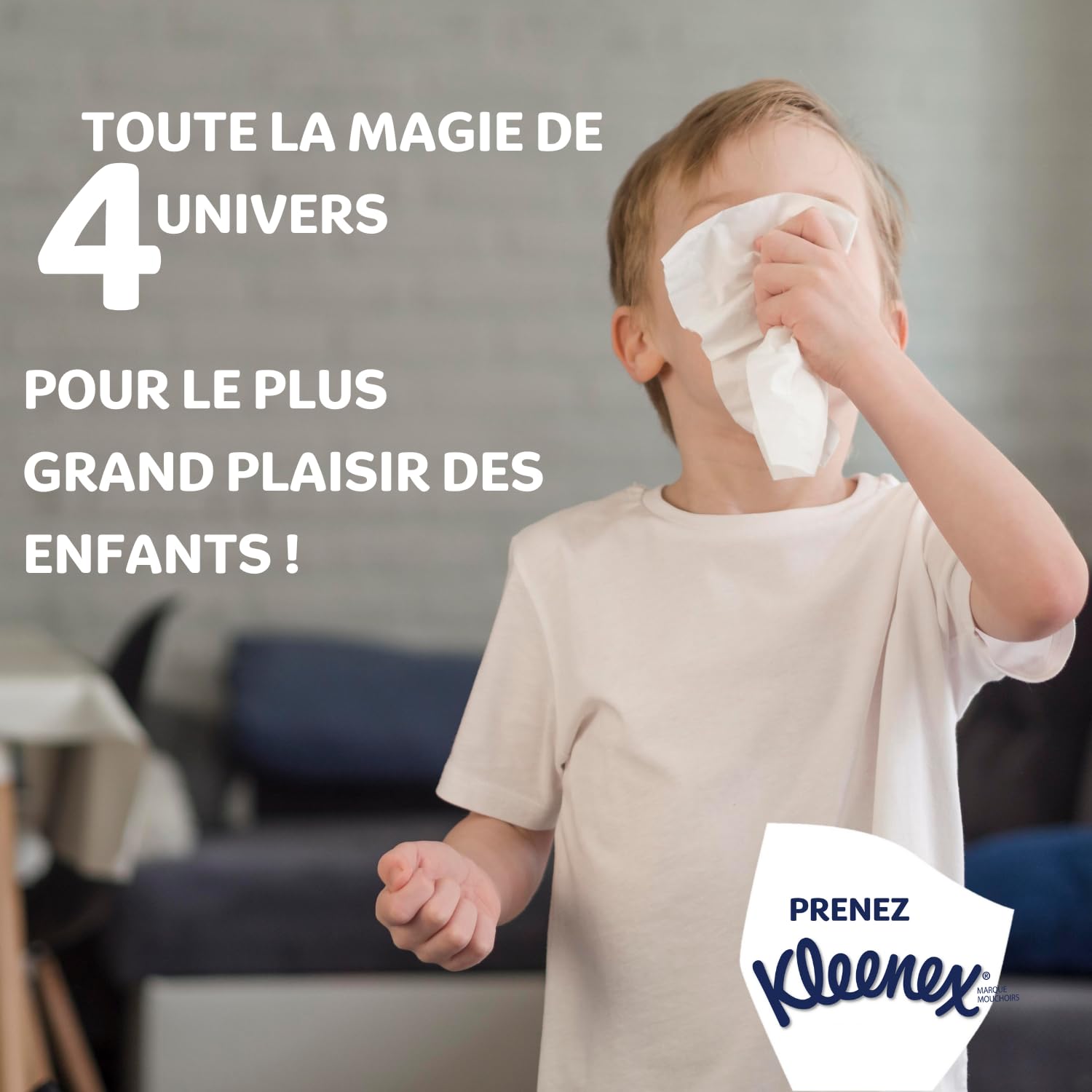 KLEENEX - Mouchoirs boîte cubique Disney (12 boites de 48 mouchoirs) - ludique avec les personnages préférés de vos enfants