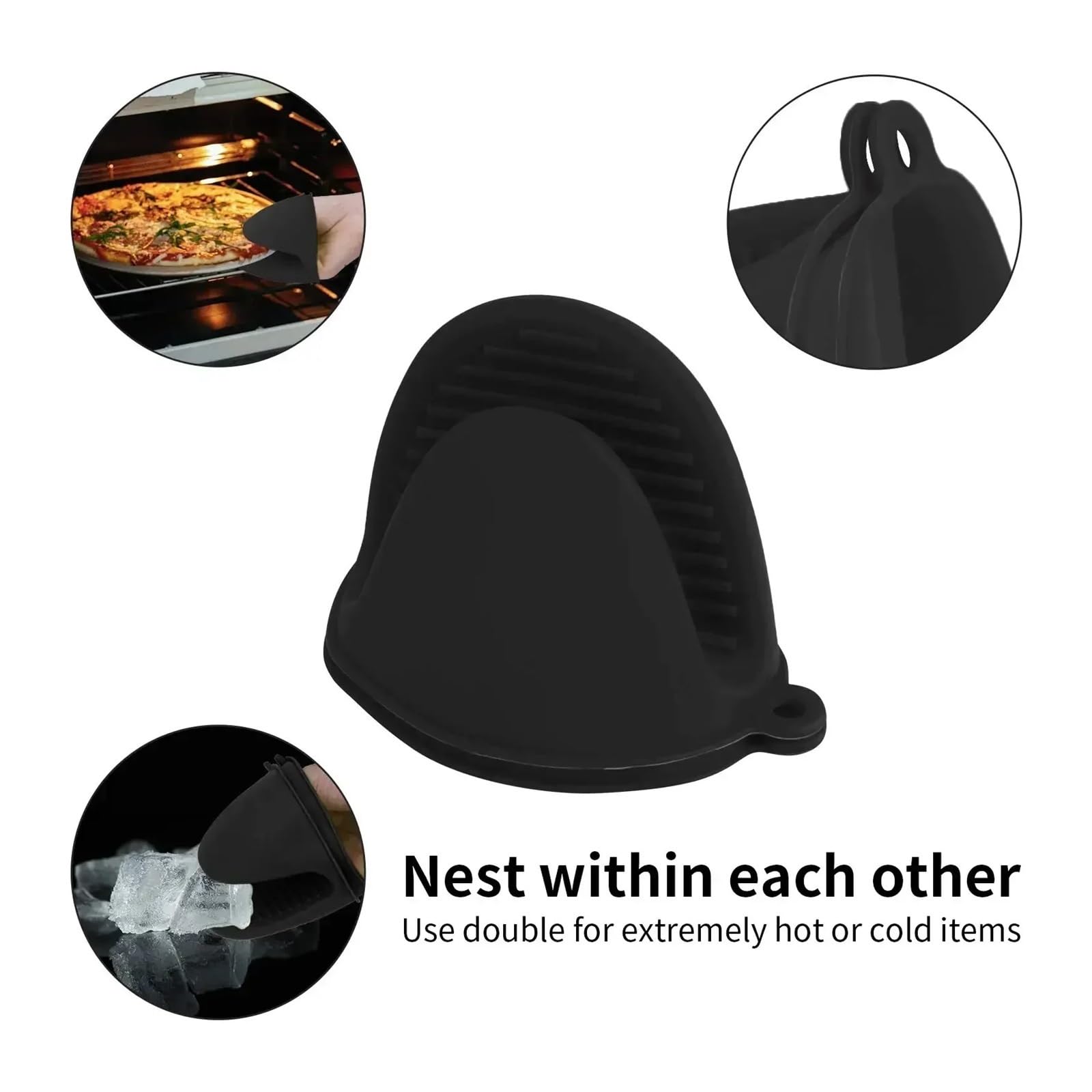 Guanti clip in silicone 2 pz, presina antiscivolo cucina