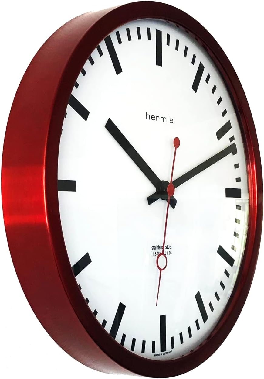 Hermle Station Clock 30471-362100 Quartz Red