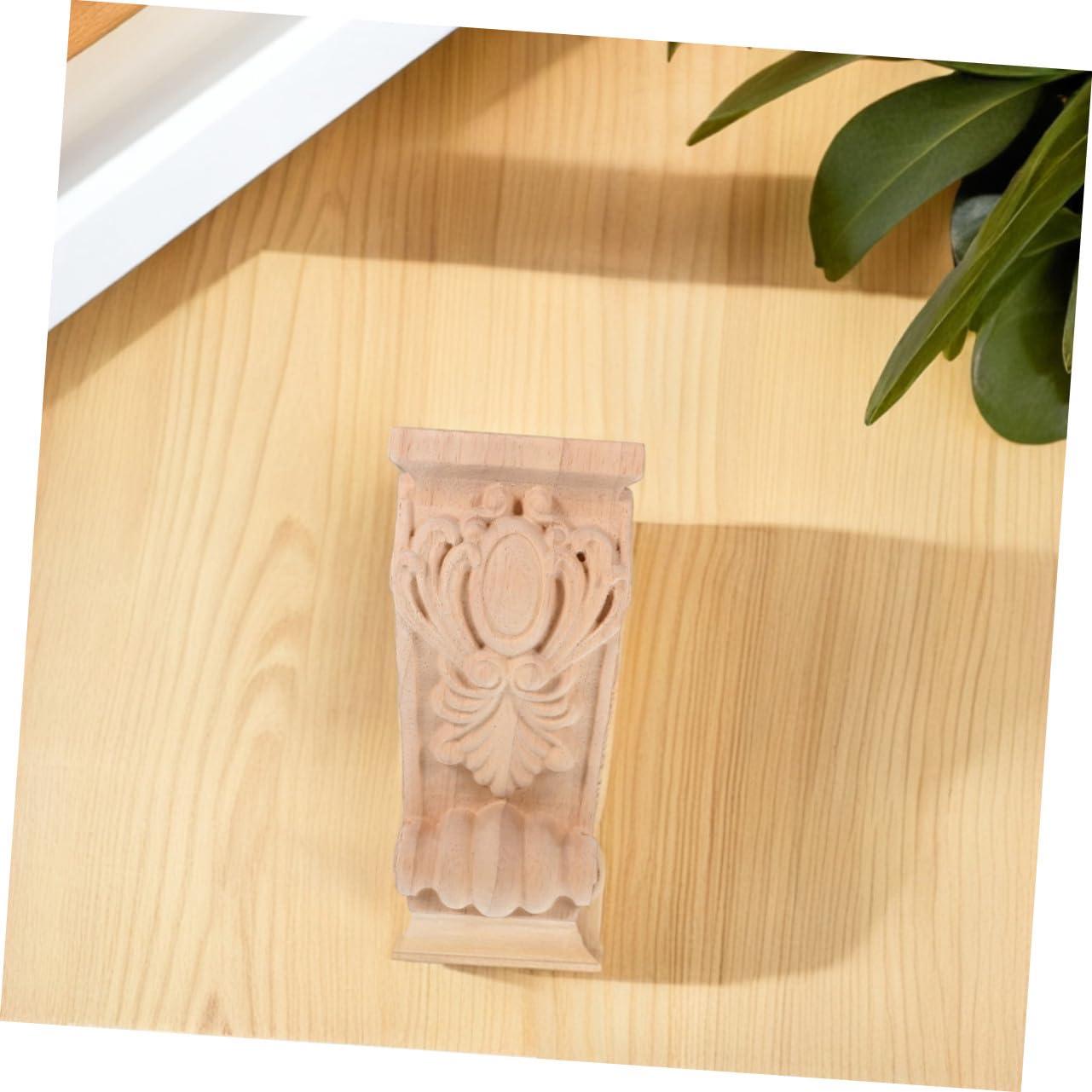 Ménsula de Madera Tallada Estilo Europeo Diseño Clásico Romano Decoración Elegante para Hogar y Puerta Corbels Decorativos sin Pintar