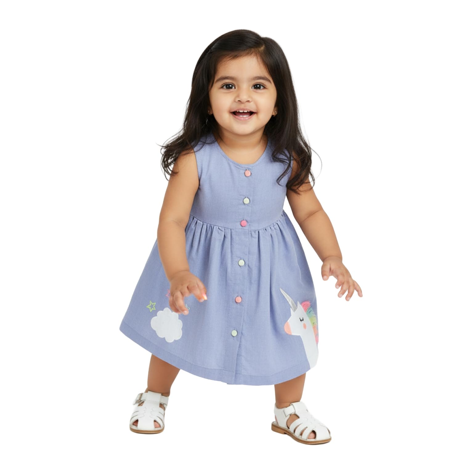 nautinati Girl's Cotton A-Line Knee-Length Casual Dress-picture-23