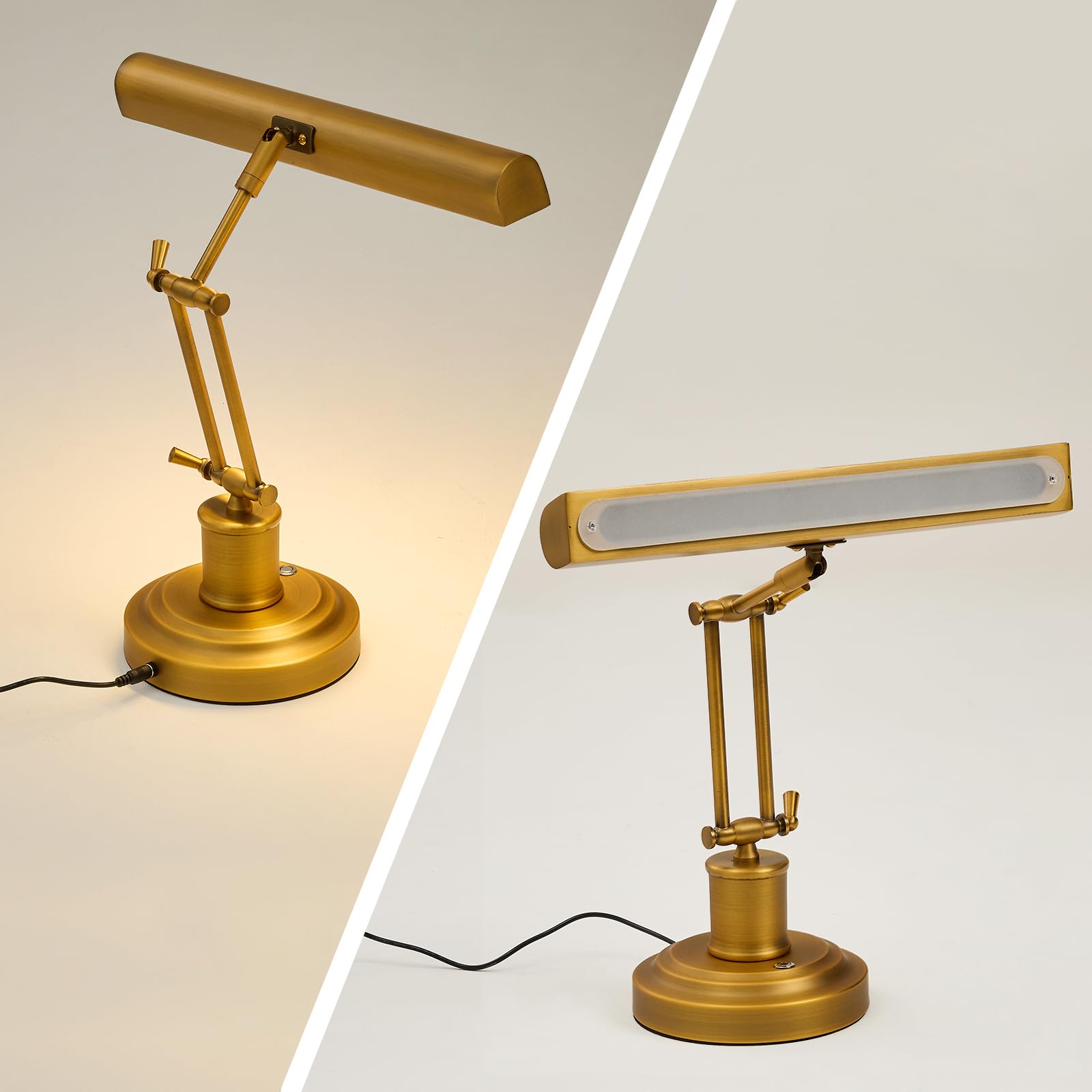 Lampe Piano Piano LED – Lampe de Piano Réglable avec Bras Ajustables, Contrôle Tactile & CRI≥95, Lampe Dorée Anti-Éblouissante pour Piano Vertical, Grand Piano & Bureau