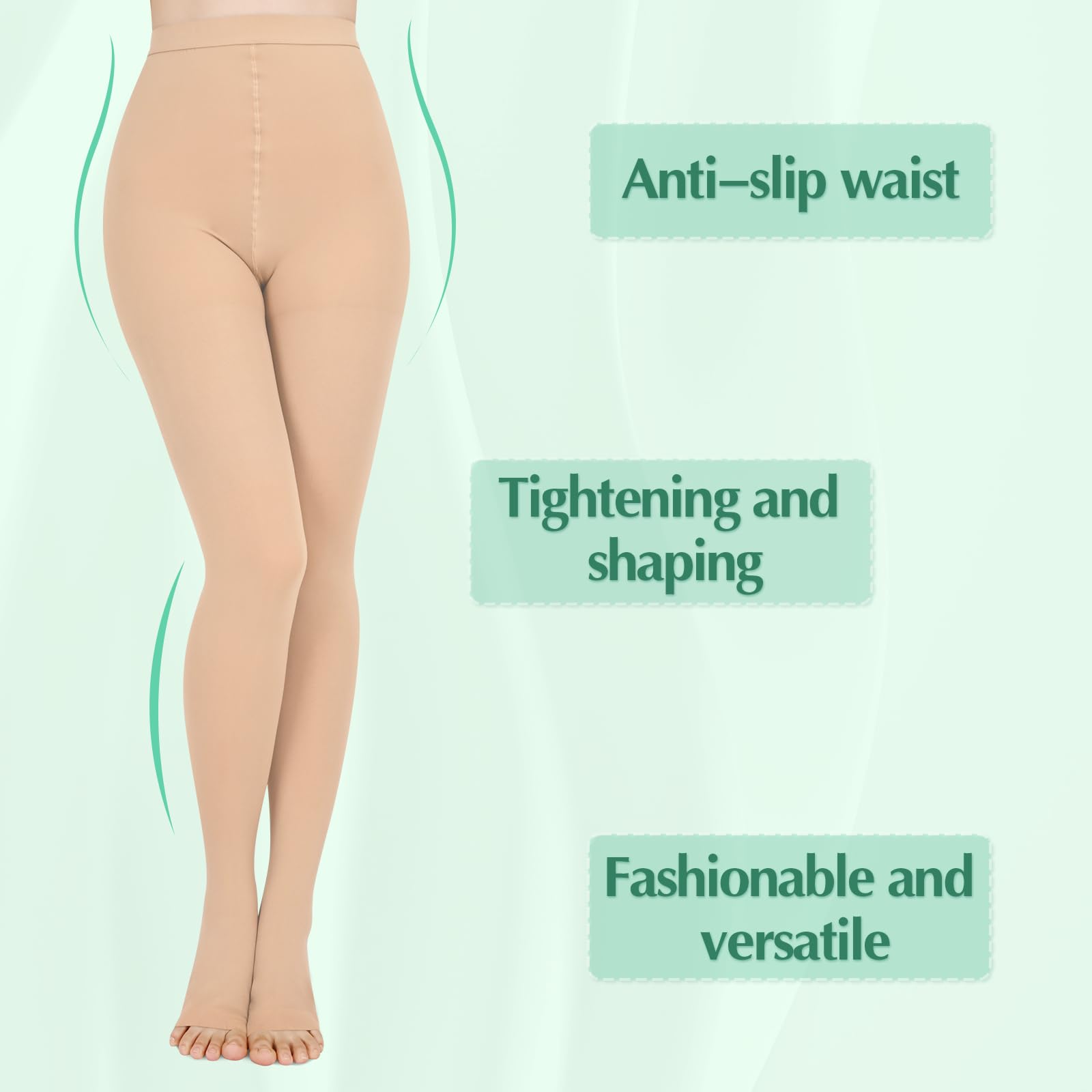 20-30mmHG Medias de compresión médicas para hombre y mujer | 2 pares de leggings de compresión graduados sin punta para venas varicosas, edema y edema graso