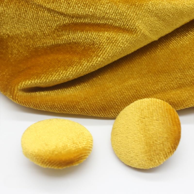 CEMELI 10PCS 10-28MM Gold velvet Round Fabric Cloth Covered Buttons Velvet Buttons With Metal Shank Buttons For Clothes Crafting Sewing