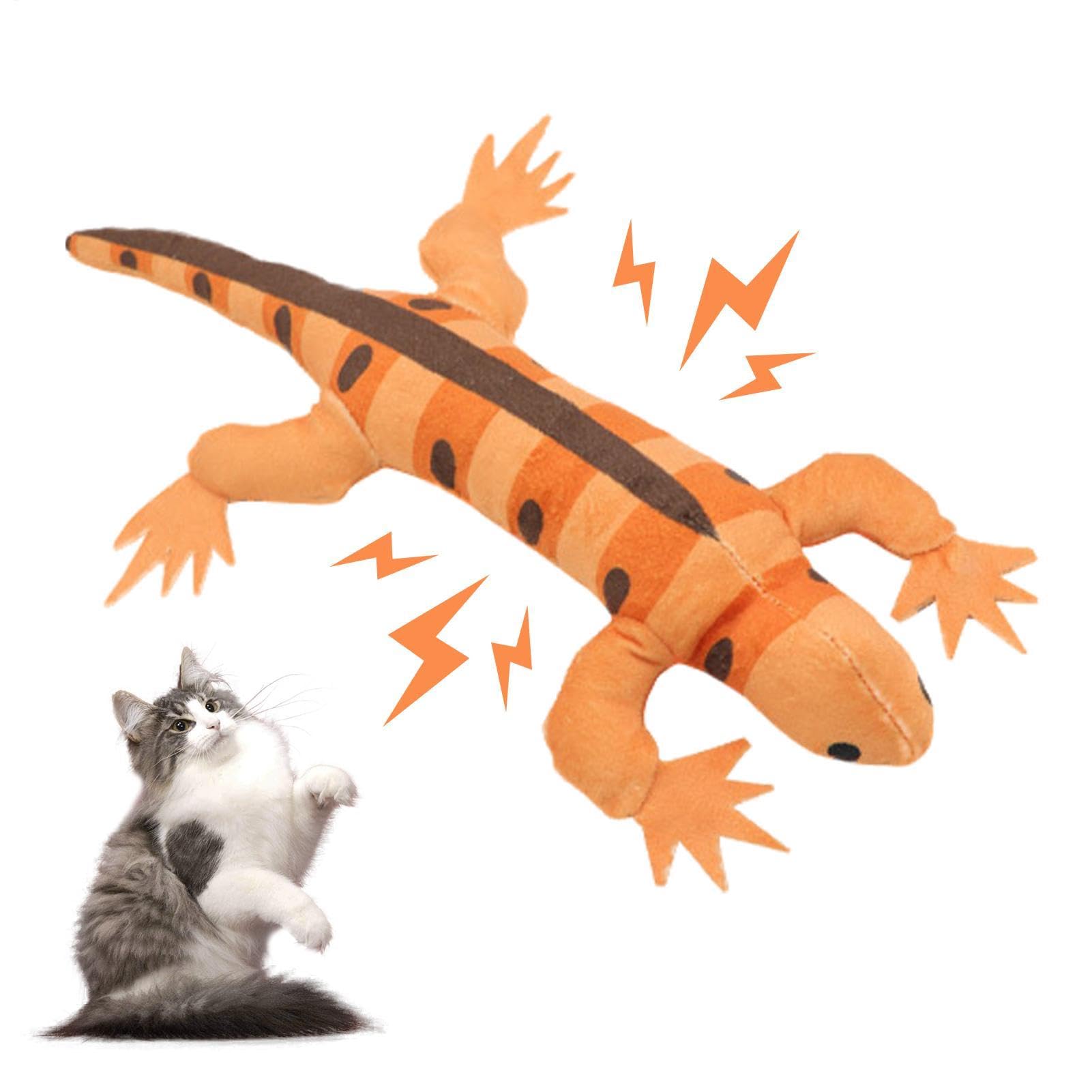 Juguetes de hierba gatera tipo lagarto de cartón interactivo para gatos