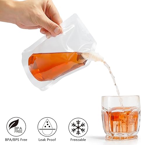 Miniatura 3 de Bolsas de plástico ocultables y reutilizables con embudo (8OZ-3PCS+16OZ-3PCS)