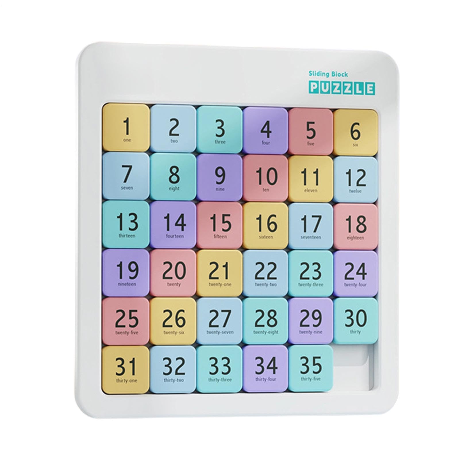 6x6 Digital Klotski, Magnetic Number Sliding Puzzle, Portable Sliding Block Game, Soft Tone Tiles, Smooth Movement, For Home Brain Exercise, Travel Entertainment, School Reward, Durable & Reusable
