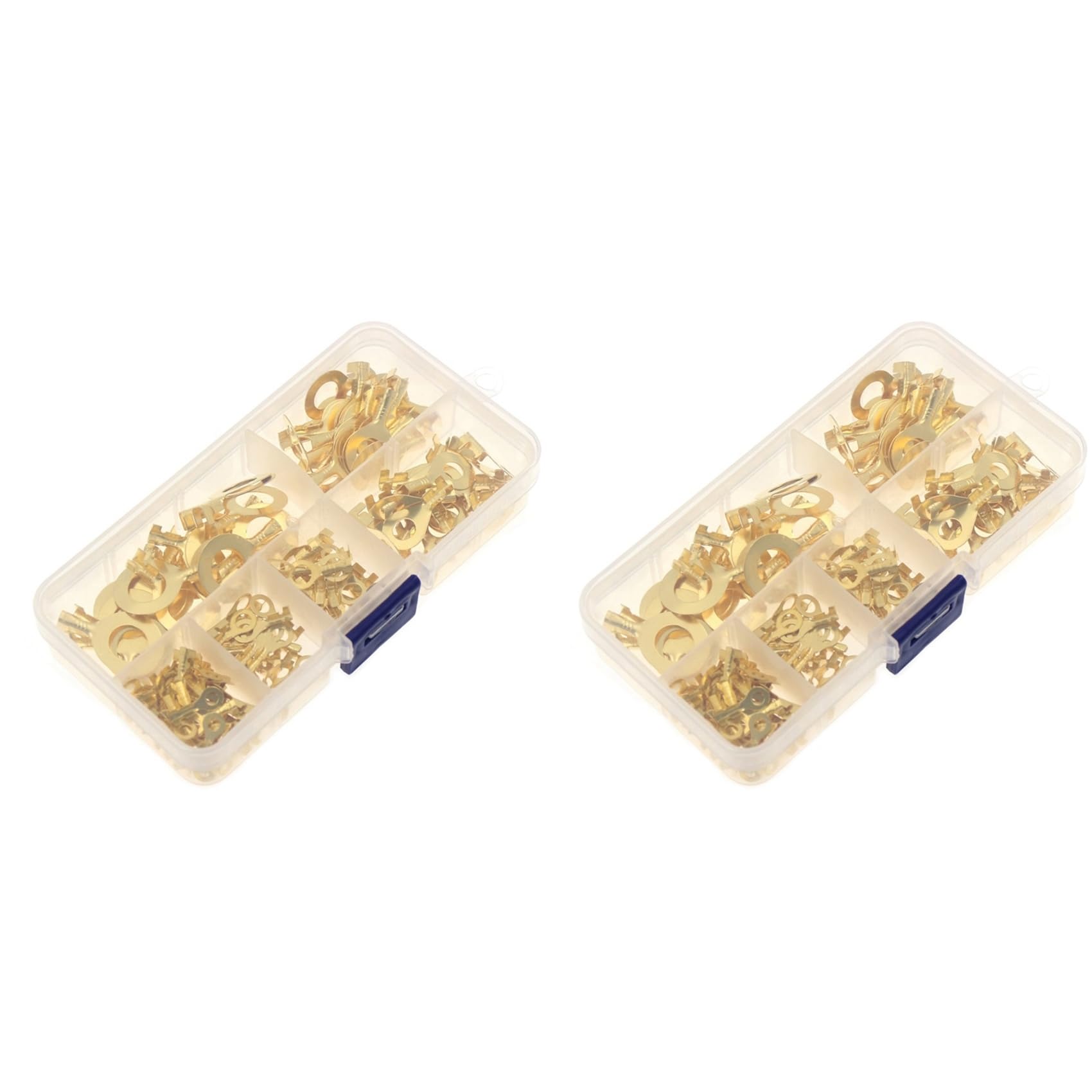 Jnchdghwa 300 Pcs Cable Ring Terminal Ring Cable Lugs Copper Lugs Ring Terminals Connectors Brass Crimp Cable Wire Terminals