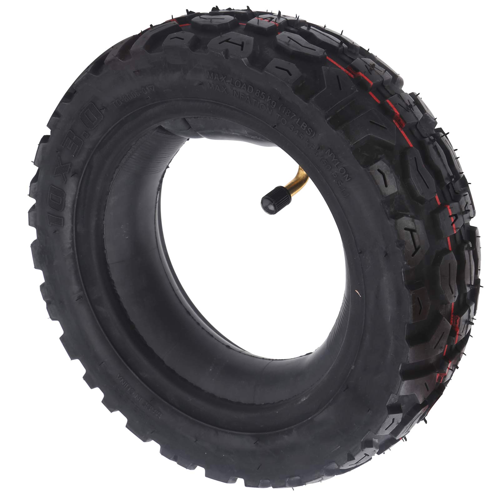 Rubber Scooter Wheel Tire, Stable Driving Experience Tire with Pattern Design 10 Inch Nonslip Wheel for Electric Scooter