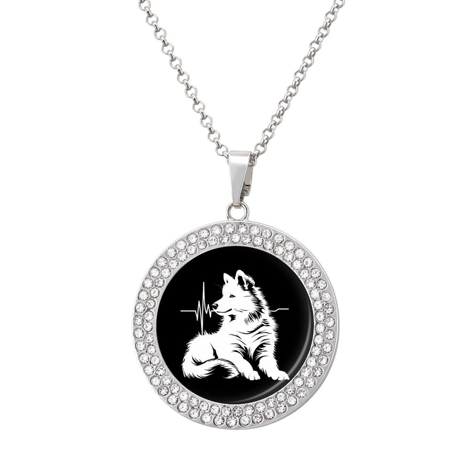 Samoyed Dog Necklaces for Women Adjustable Length Pendant Jewelry Gifts for Mom Wife Girlfriend