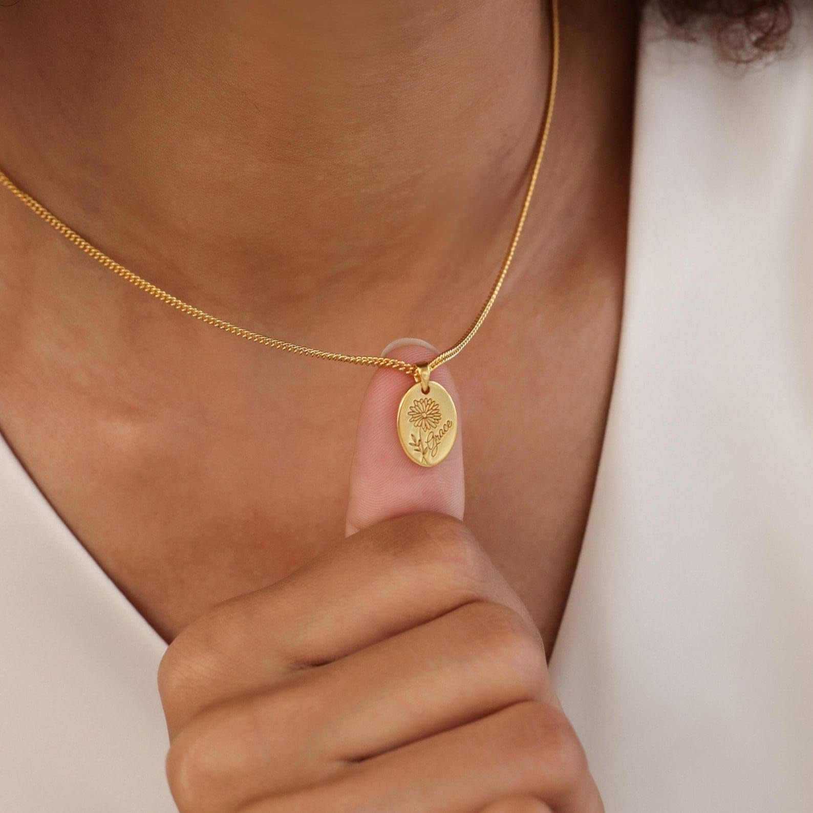 925 nomi personalizzati Collane Compleanno Festa della mamma Anniversario fatto a mano Nascita personalizzata Fiore con nome Collana argento sterling