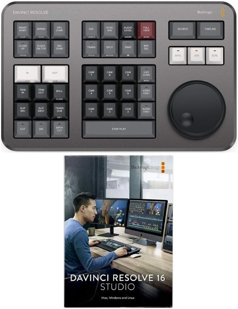 Blackmagic Design Davinci Resolve Speed Editor Bundle with Davinci Resolve 17 Studio (Activation Card) (2 Items)