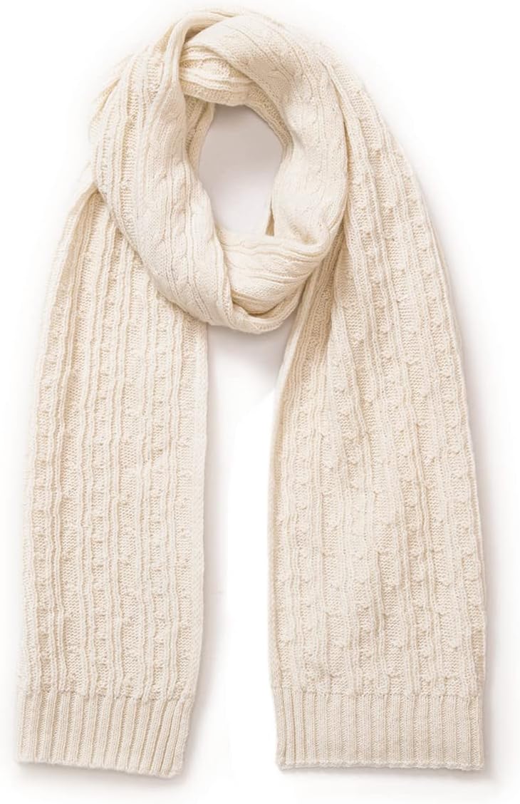 Villand 3 in 1 Womens Wool Hat Gloves & Scarf Winter Set, 3 Piece Cable Knitted Beanie Hat for Women with Gift Box - Image 4