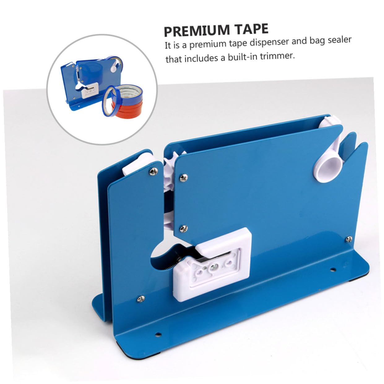 9 pezzi Dispenser Nastro con Sigillatrice Sacchetti Portatile in Plastica e Design Ergonomico per Uso Supermercato e Imballaggio Sacchetti Distributore Nastro Adesivo Resistente e
