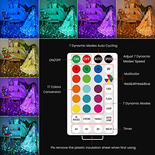 Lyhope Rgb Christmas Lights, 65.6Ft 200 Led Color Changing Christmas Lights, 30V Adapter Twinkle String Lights With Remote Timer, Xmas Tree Lights For Outdoor Indoor Wedding & Holiday Decor - 18 Color #TOP1
