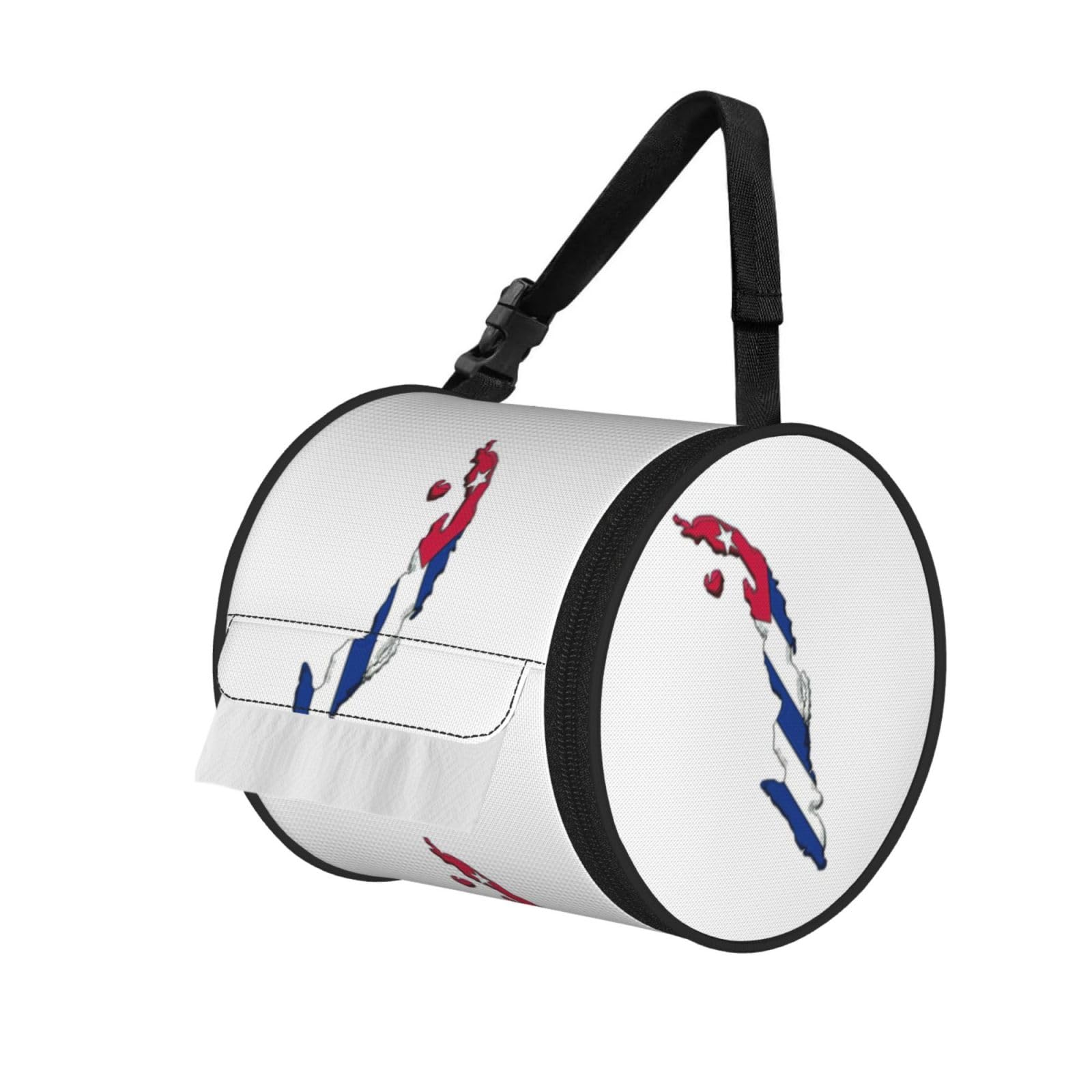 Cuban Flag Map Print Fashion Tissues Organizer Box, Hanging Tissue Holder For Purse Coins For Car Office Daily Outing