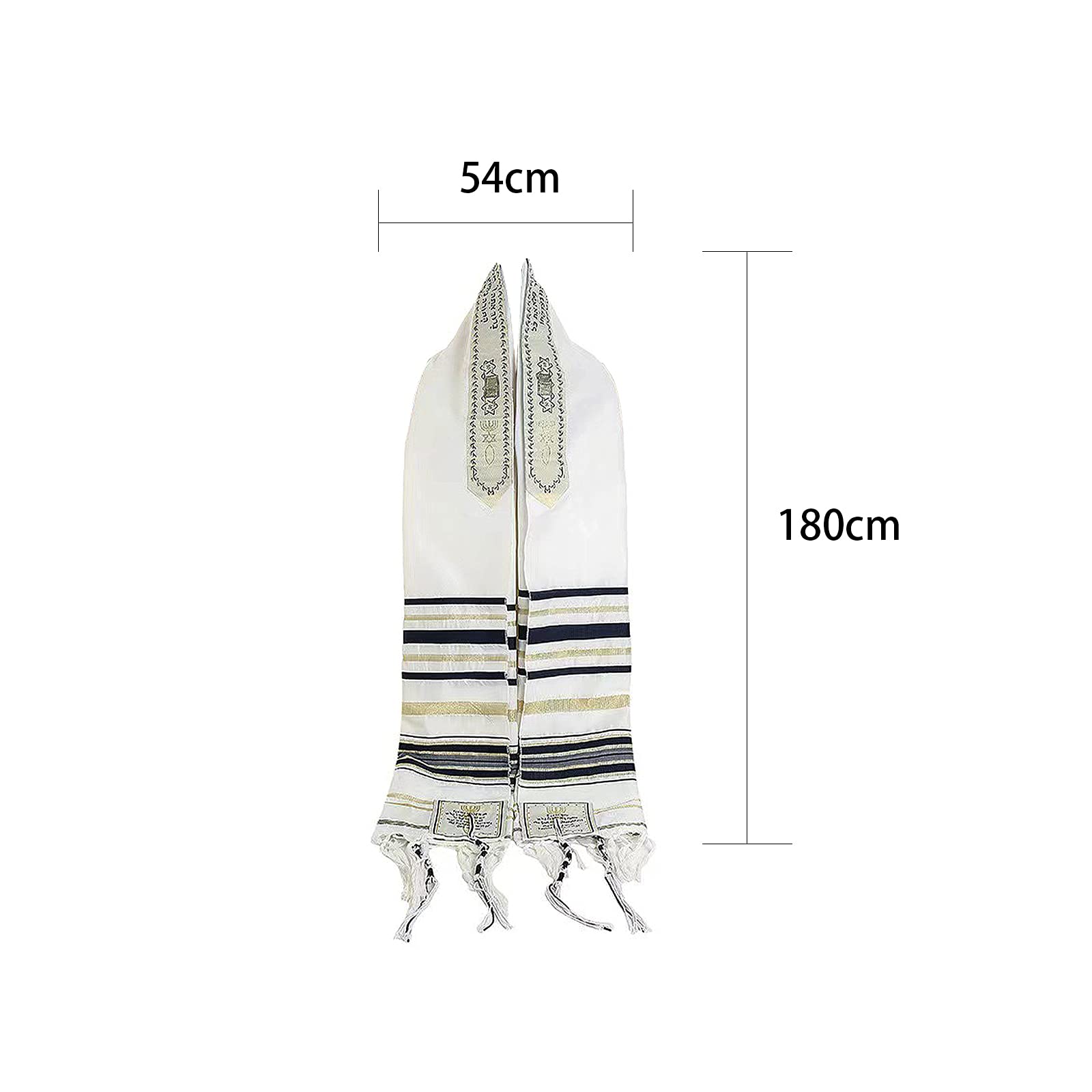 Męski damski Jerozalny Tallit szal z Messijski Tallit szal modlitewny z torbą talizman Jude chrześcijański prezent 185 cm x 54 cm
