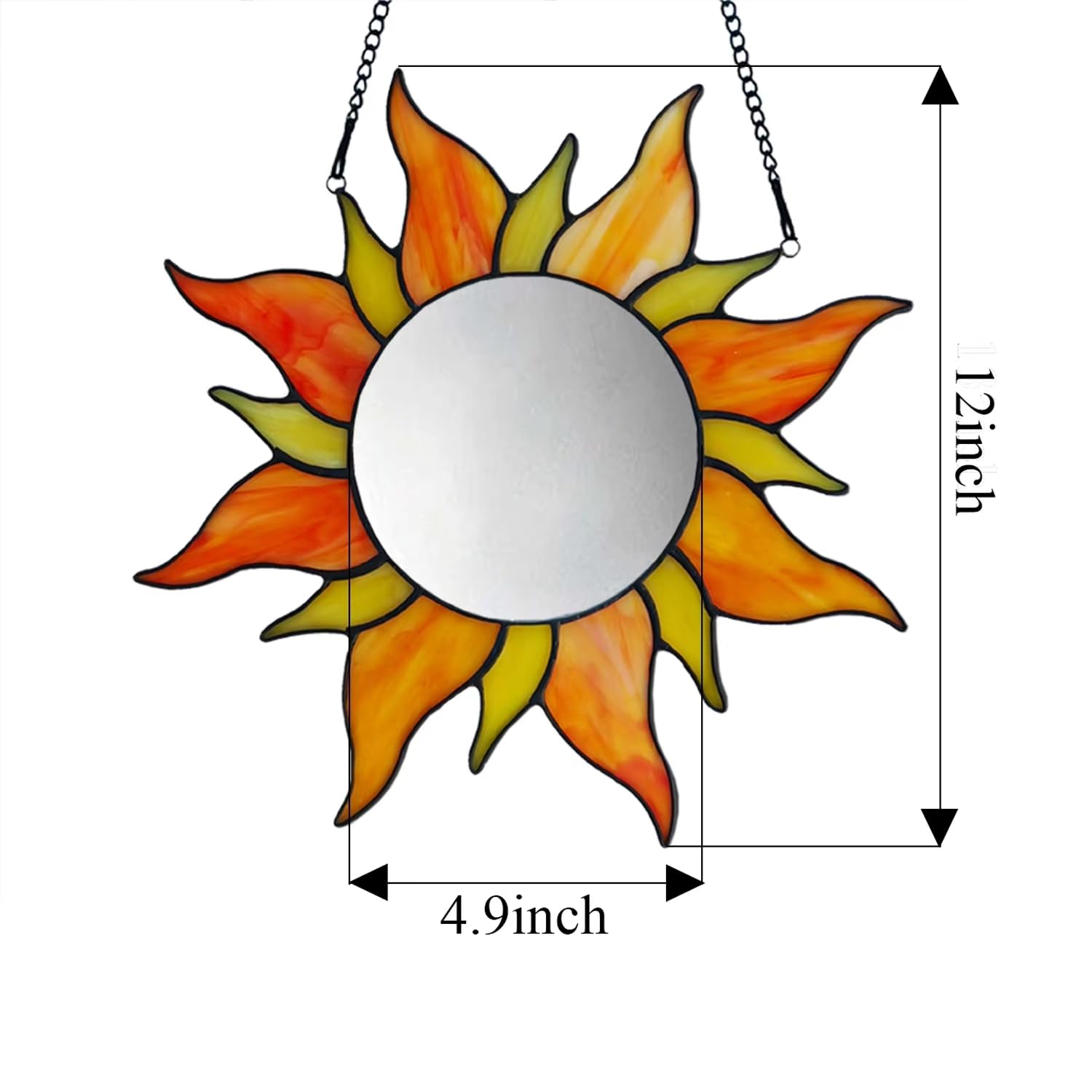 Specchio circolare fatto a mano della decorazione della parete del sole di vetro colorato