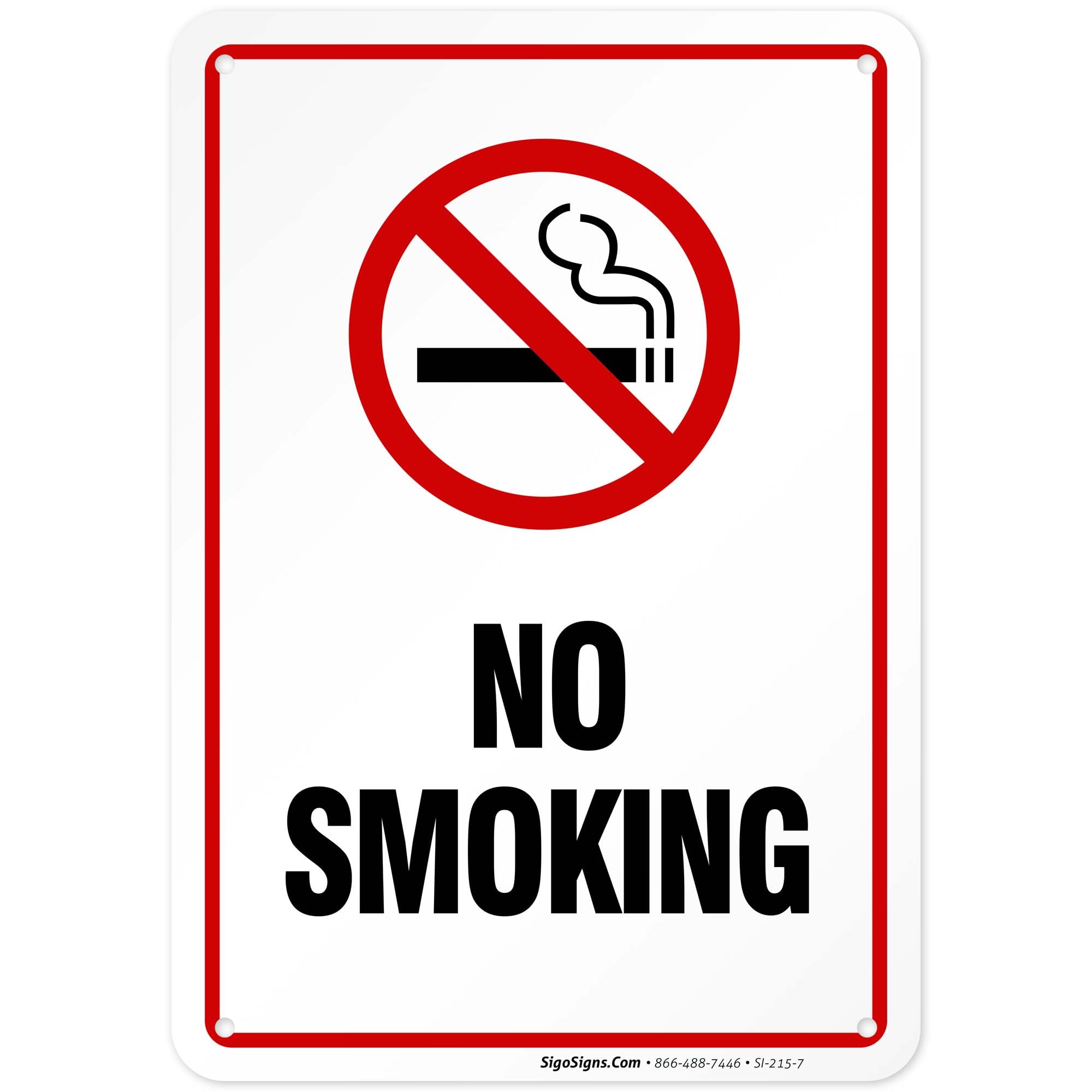 No Smoking Signs for Business Sign, 10x7 Inches, Rust Free .040 Aluminum, Fade Resistant, Made in USA by Sigo Signs