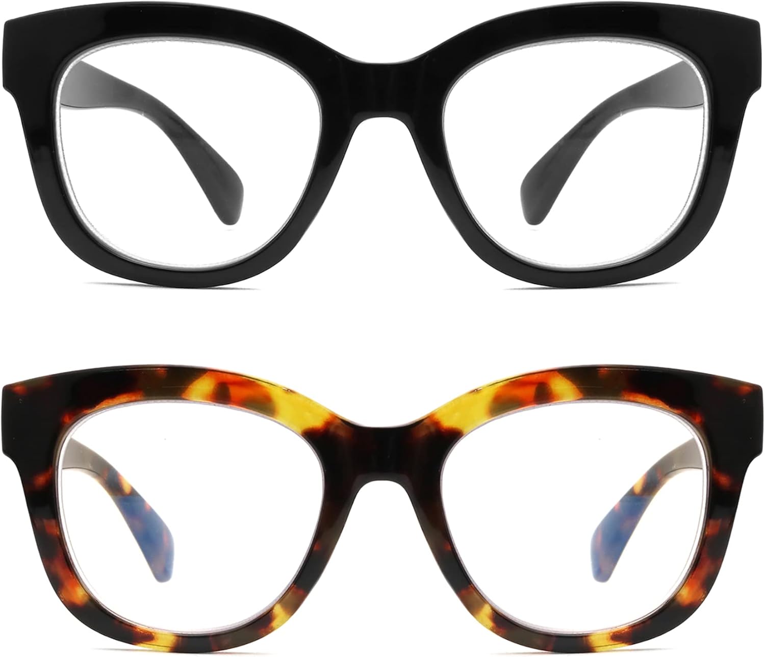 Areyeth 2 Pairs Oversized Retro Reading Glasses for Women