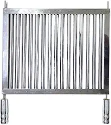 Grelha Parrilla Uruguaia Grande Em Inox, Resistente Ao Calor, Ideal Para Churrascos Familiares E Grupos, Adequada Para Assar Carnes, Peixes E Legumes, Fácil De Limpar(70x45)