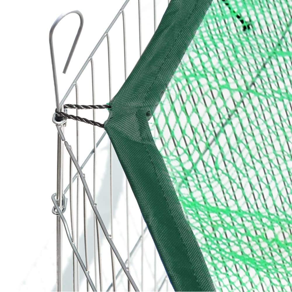 Melko Freigehege Kaninchen Freilaufgehege mit Netz und Tür Stahl Ø 204 cm