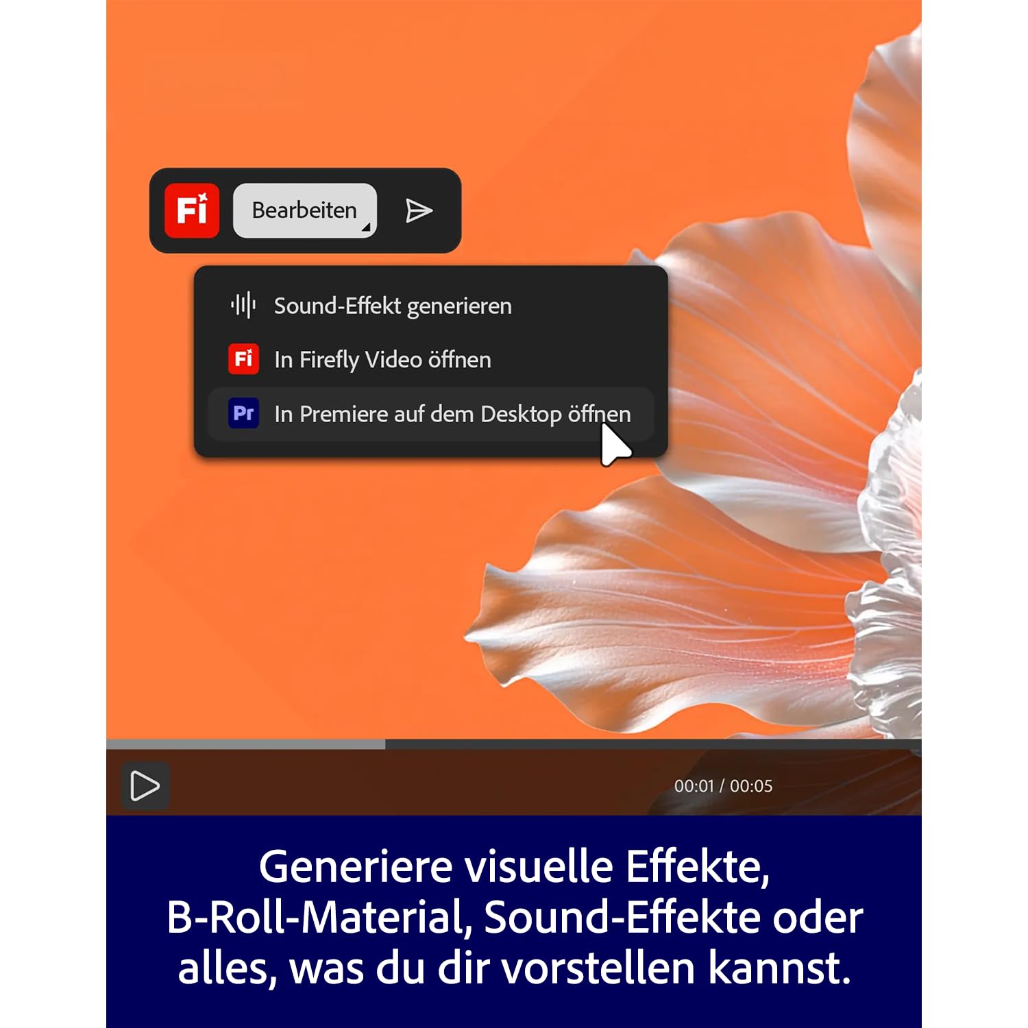 Adobe Premiere + Adobe Firefly Pro | Videobearbeitung und kreative KI-Software | 12-Monats-Abo | Download für PC/Mac