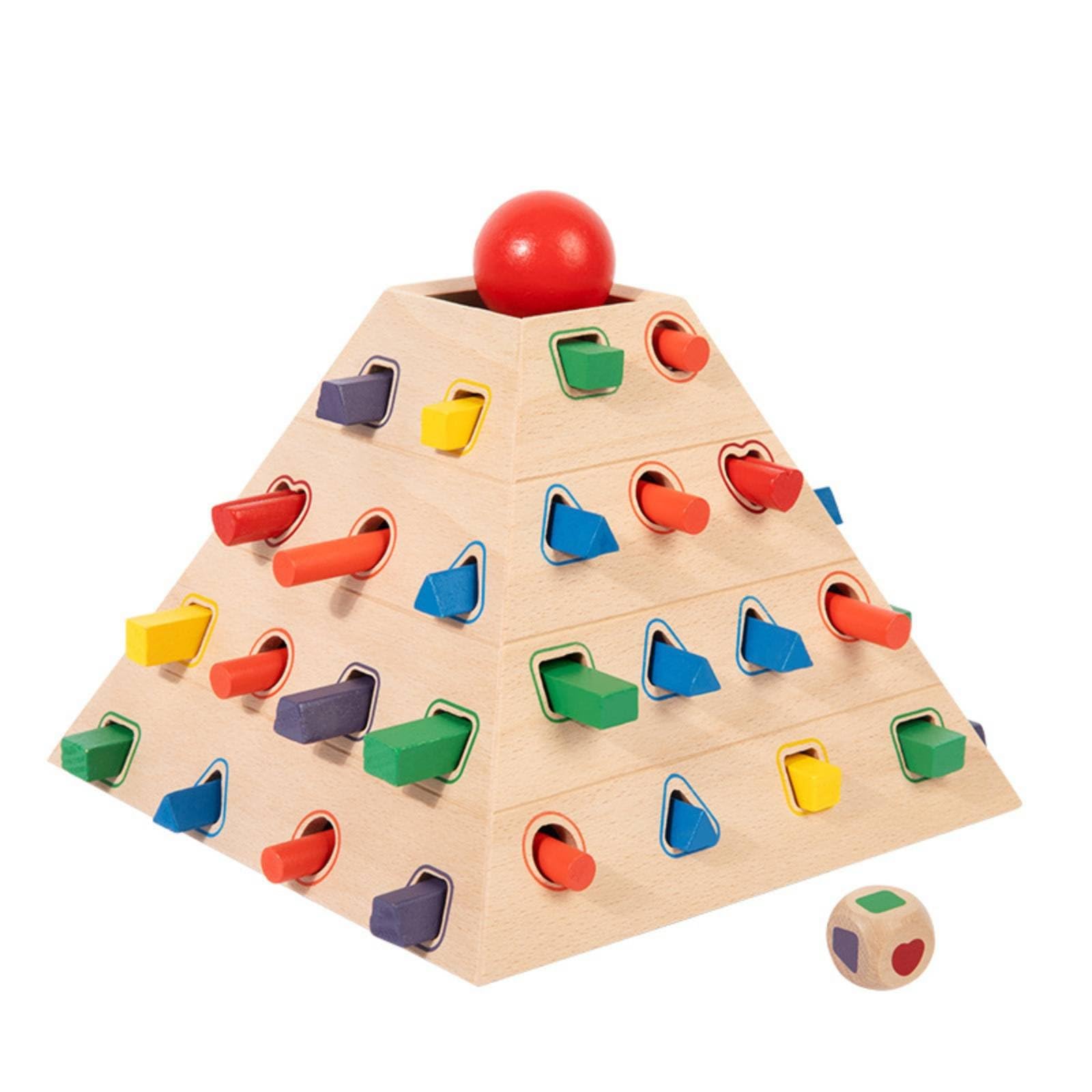 Ziehstab-Spiel Feinmotorik Holz-Balancierspiel Farbenlernen Pädagogisch Holzspiel für Kinder