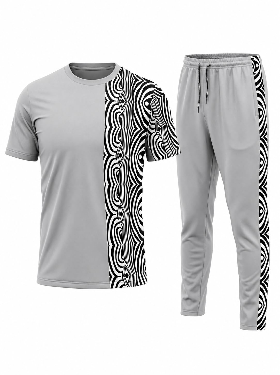 Cotton Blend Night Suit/Summer Suit for Men, Regular Fit Half Sleeves T-Shirt & Lower Set | Soft Cord-Set Track Suit for Boys | Ideal for Casual Outings, Gym, Workout, Sports-image-45