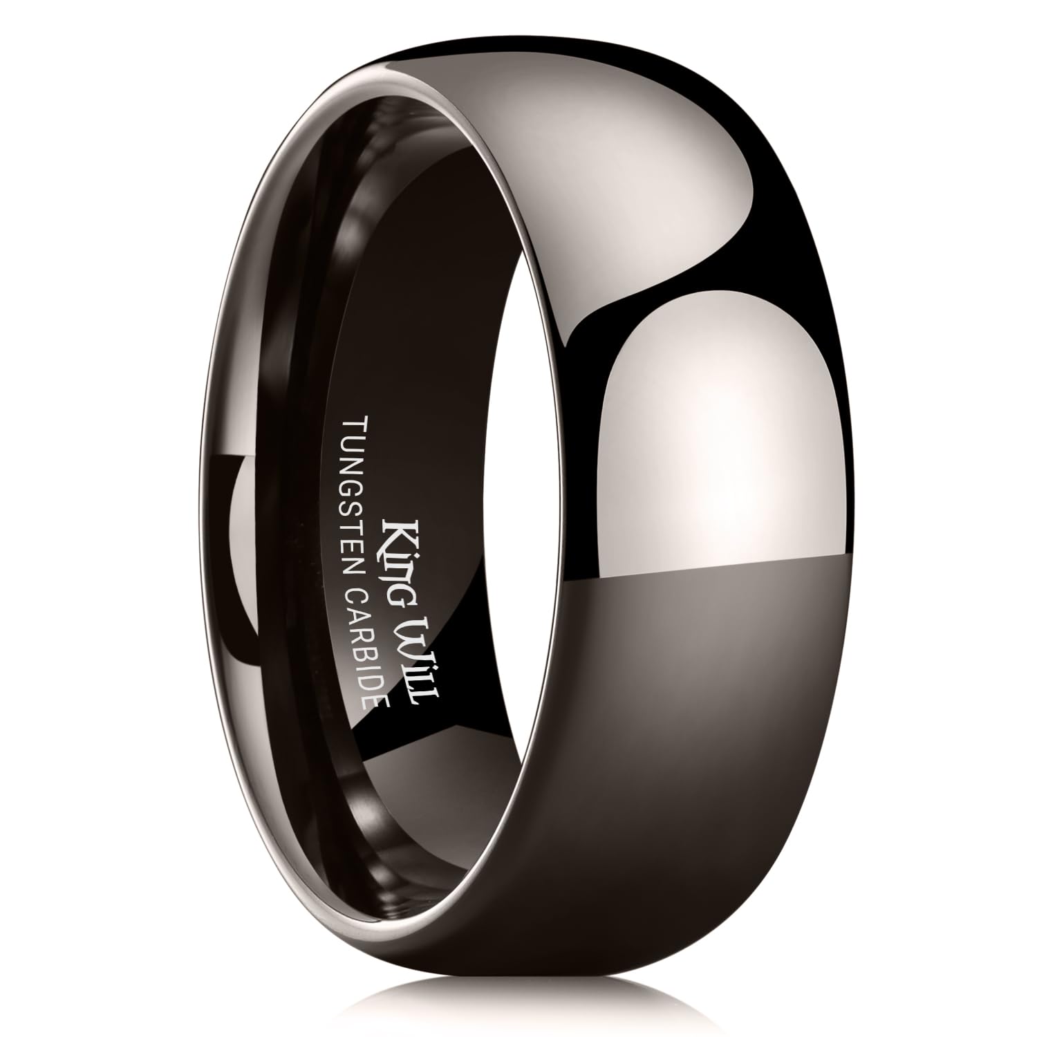 King Will Tungsten Carbide Wedding Band for Men Women Promise Rings for Couples Domed High Polish