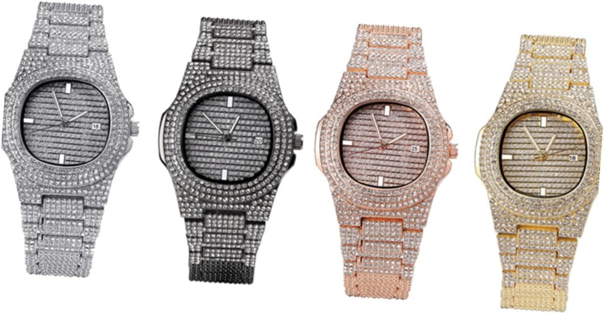Holibanna Quartz Watch Watchmen Zircon Watch Band Sports Watch Bangle Watch for Men Mens Automatic Watch Wrist