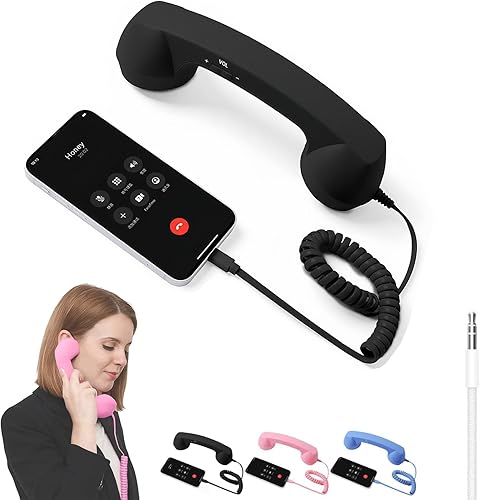 2026 Upgraded Retro Phone Handset, New Retro Phone Handset for iPhone, Type-C Retro Telephone Wired Handsets Style Landline Handle Receiver for disponible en Yaxa Colombia