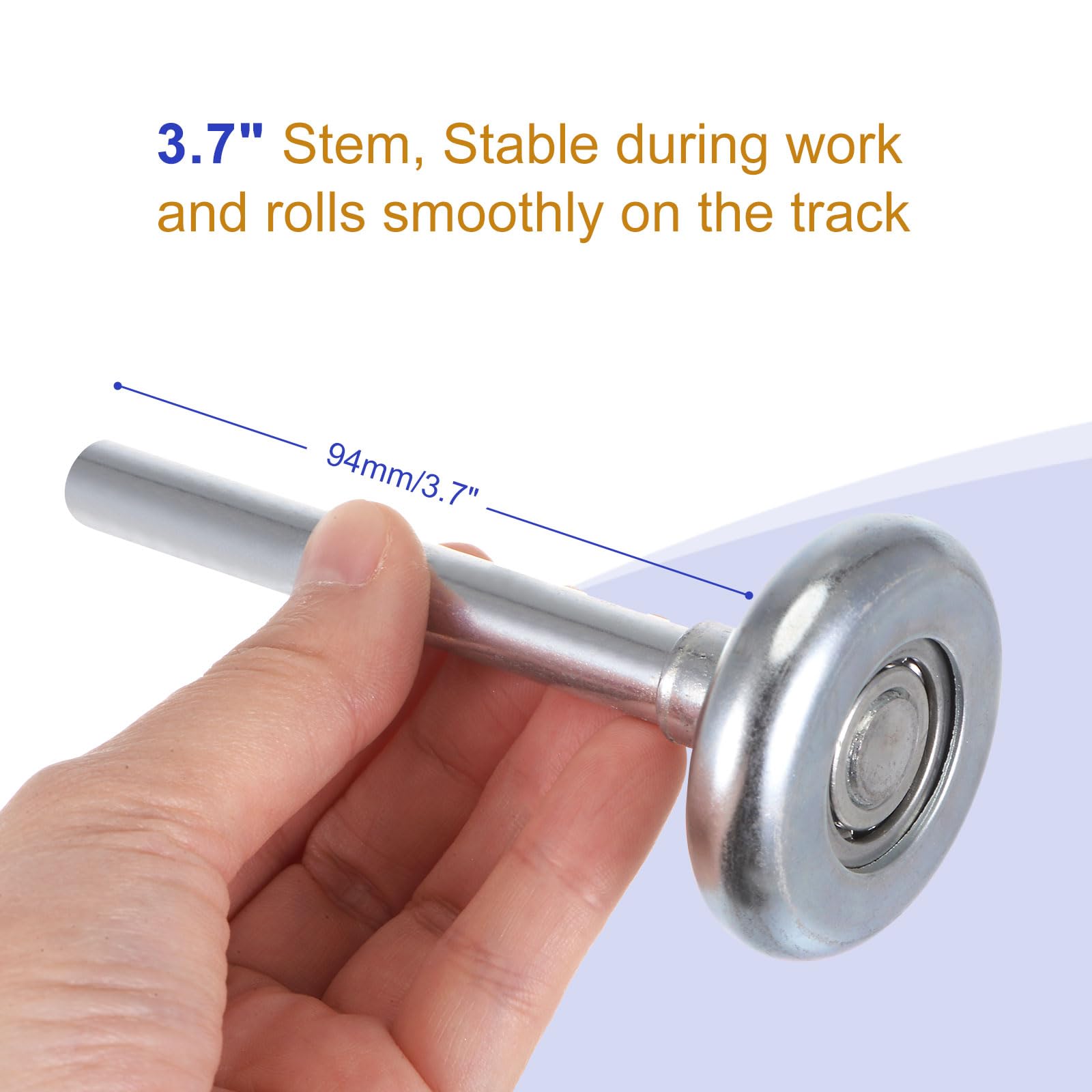 sourcing map 2pcs Garage Porte Rouleaux, 2" Rouleau pour 2" Garage Piste, 3,7" Tige, 10 Billes Scellé Roulement, pour Commercial et Résidentiel Garage Portes, Argent