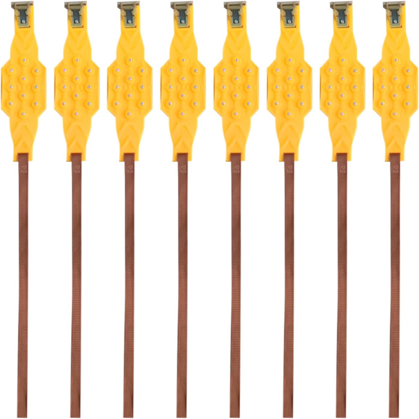 Snow Tire Chains, 38x10cm TPU Steel Anti-Slip Traction Device, High-Temperature Quenched Nails, One-Piece Design, Fits 16.5-24.5cm Tires, Yellow Black