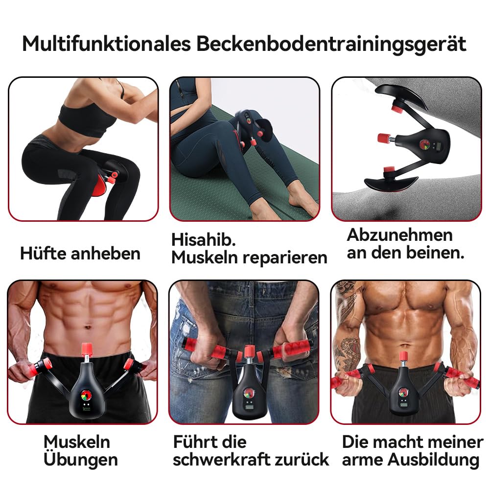 Aohcae Oberschenkeltrainer, Beckenboden Trainingsgerät Beckenbodentrainer, Adduktoren Trainingsgerät Fitness Geräte Zuhause Trainer, Beckenbodentrainer für Frau und Männer, Hüfttraining, Armtraining