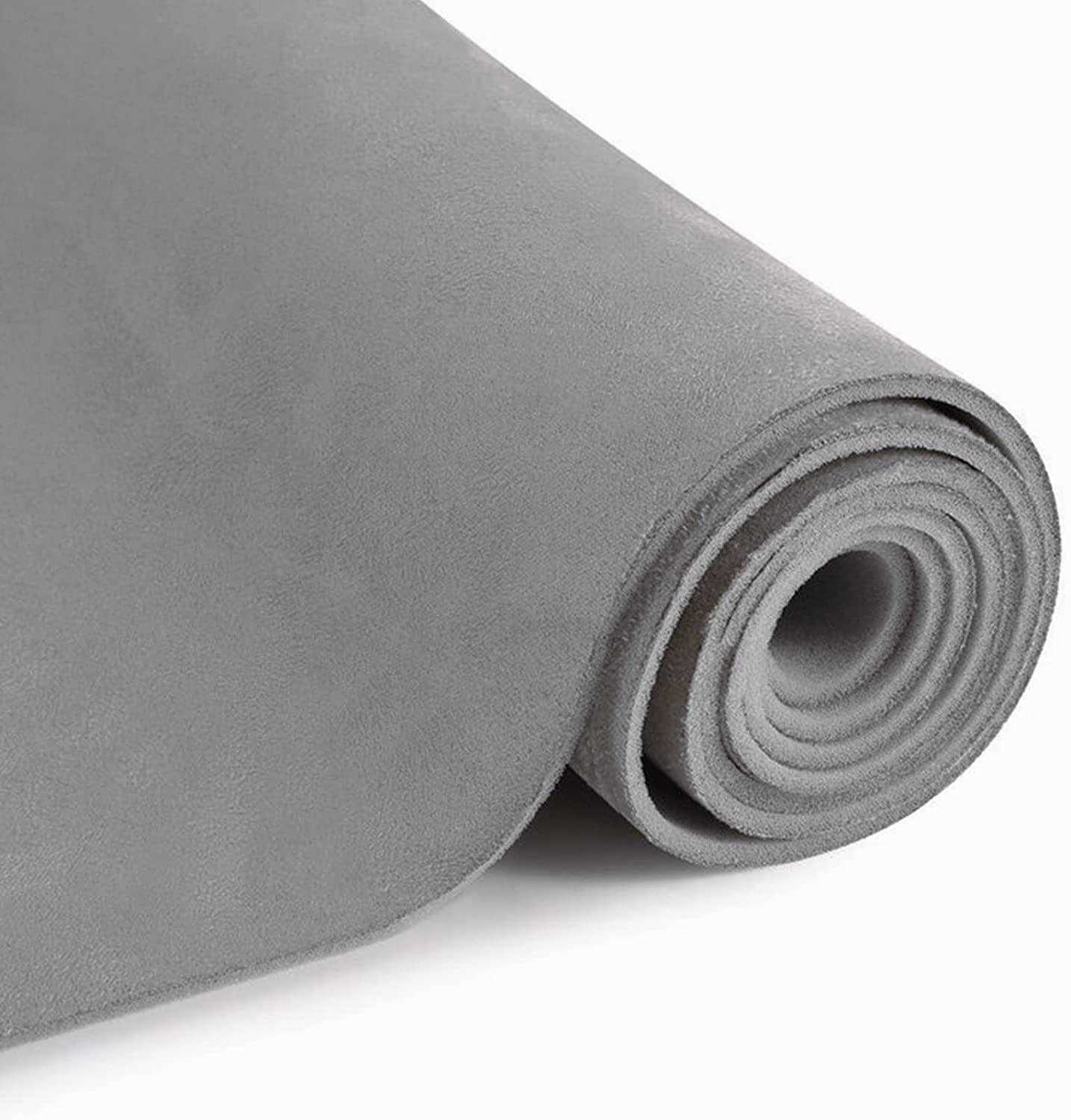 MOTUKA 118" L x 60" W Grey Suede Headliner Fabric with Foam Backing Material - Automotive/Home Micro-Suede Headliner Fabric for Car Replacement/Repair/DIY