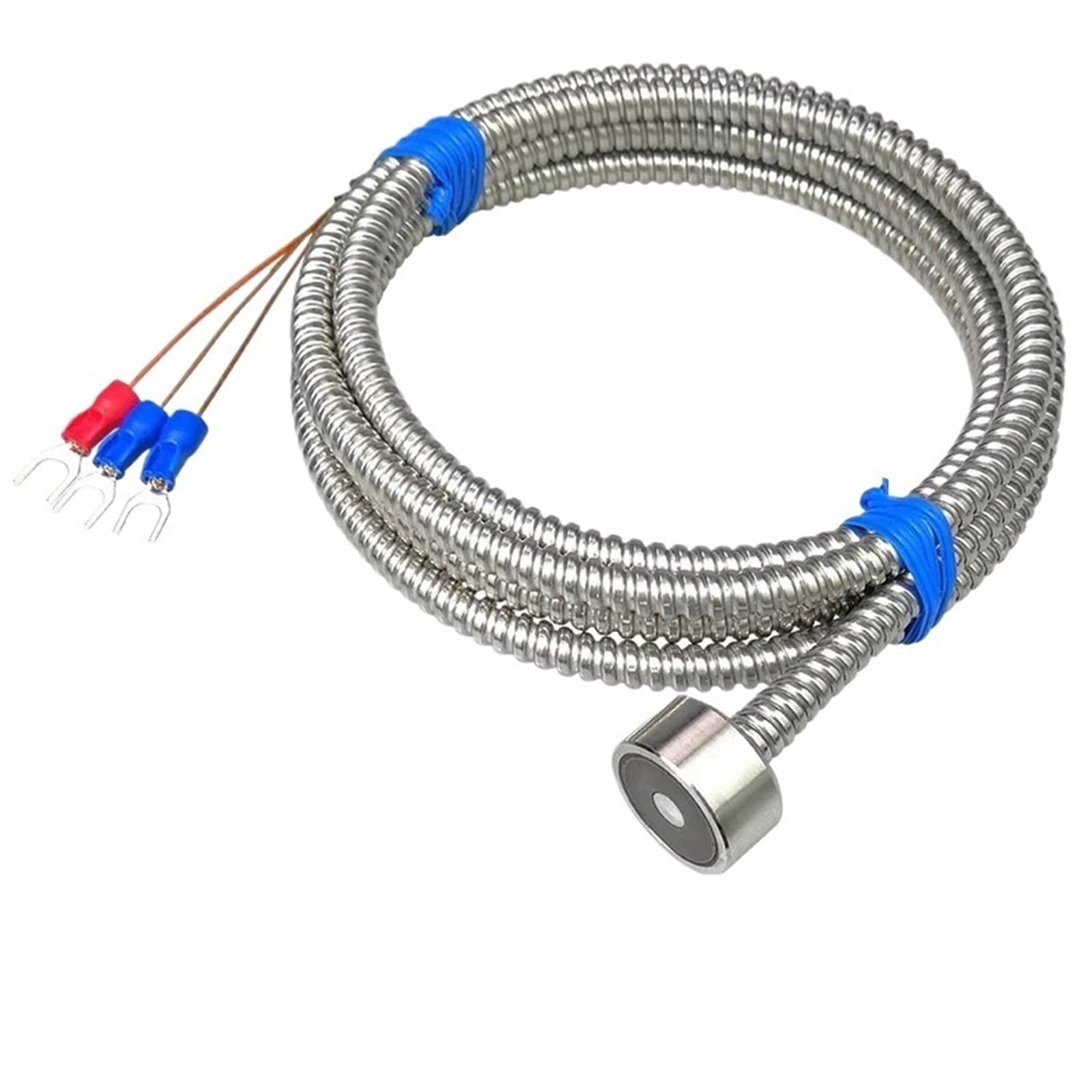 Sensor magnético de alta temperatura PT100, sonda termopar tipo K con manguera de Metal, Detector de temperatura Industrial(PT100-1m)