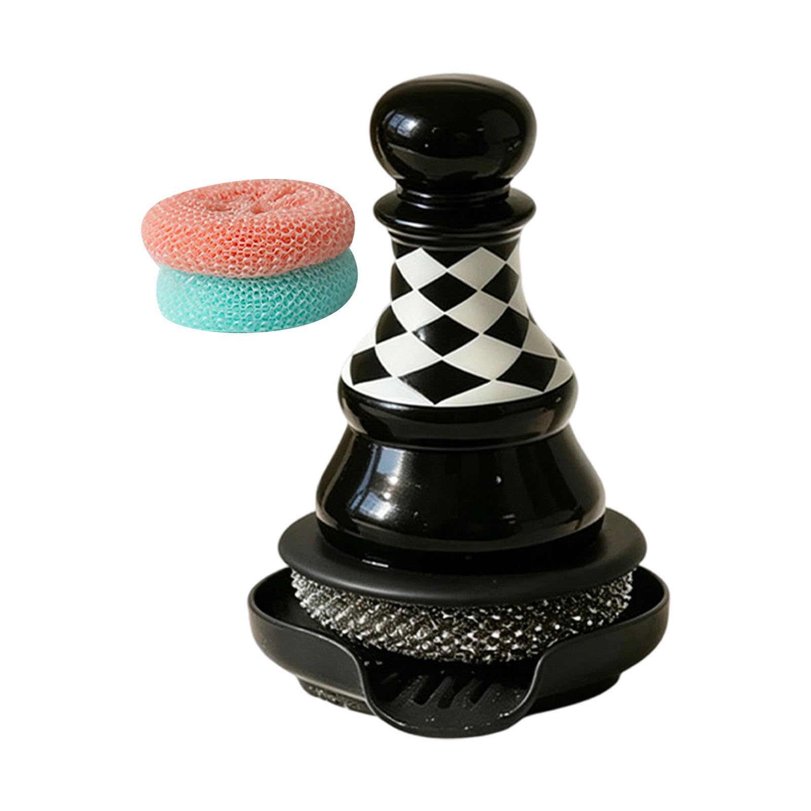our fave Chess Shaped Pots Cleaning Tool Ergonomic Scrubber with Handle Dishwashing Tool for Various Cookware Creative Kitchen Gadgets